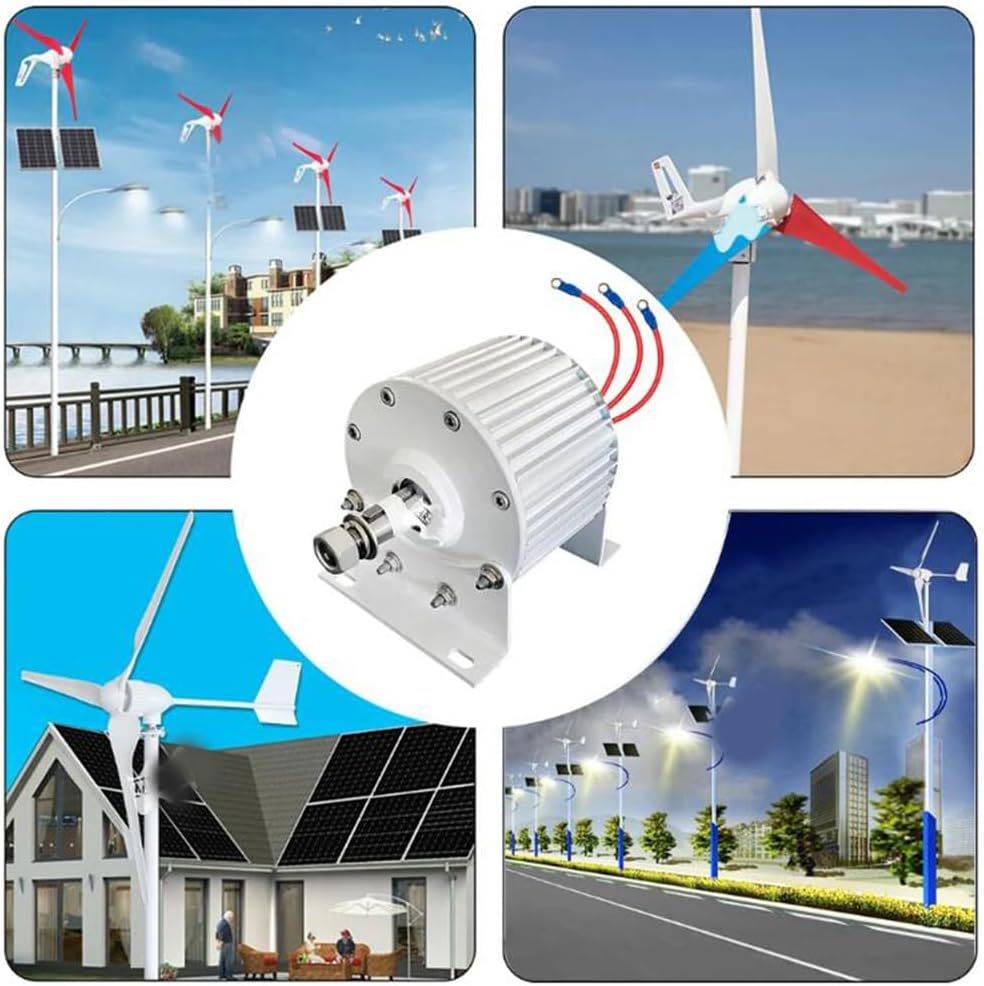 24V,12000W Low Speed AC Alternator Generators Kit,Vertical Axis Wind Turbine Generator with Base Use for Wind Turbine Water Turbine (110V/220V)