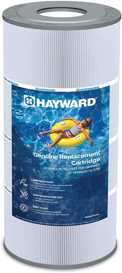 Hayward 100 Square Feet Replacement Clean Water Pool Filter Cartridge Element Outdoor for Swimming Pool, Hot Tub, and Spa, White