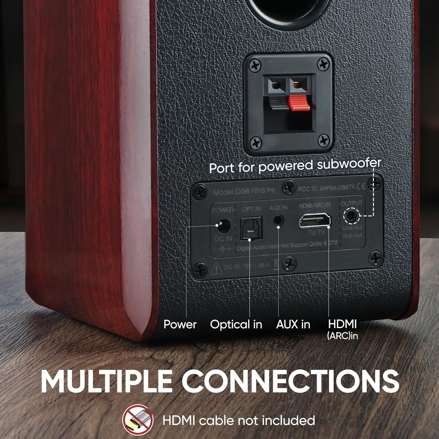 Saiyin Powered Bluetooth Bookshelf Speakers with 3.75