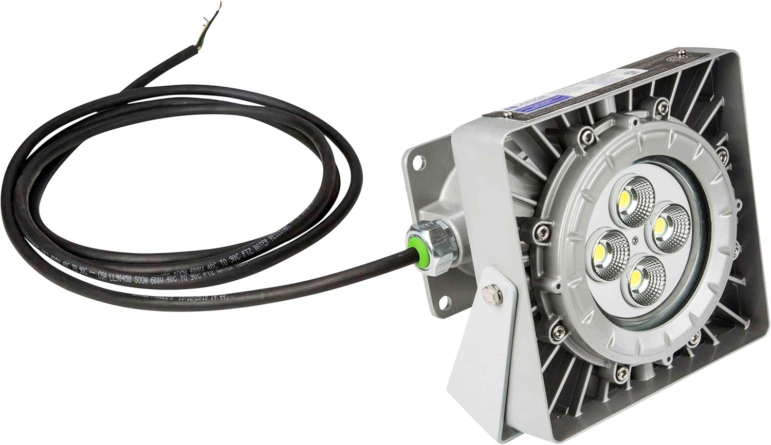 Larson Electronics C1D1 Explosion Proof 50W LED Flood Light Fixture - Paint Spray Booth Approved - Adj Surface Mount - 120-277V AC - 60 Degree - 5600K