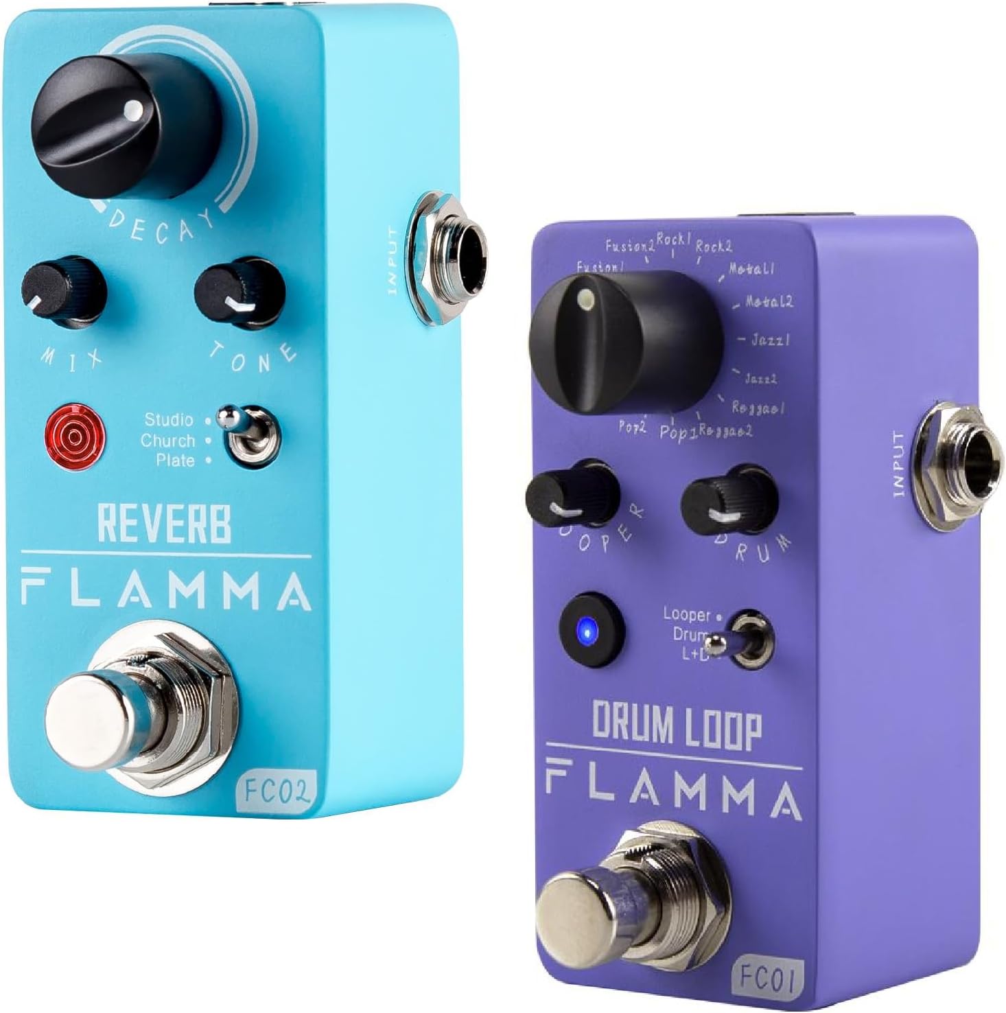 FC02 Reverb Pedal and FC01 Looper Pedal Drum Machine