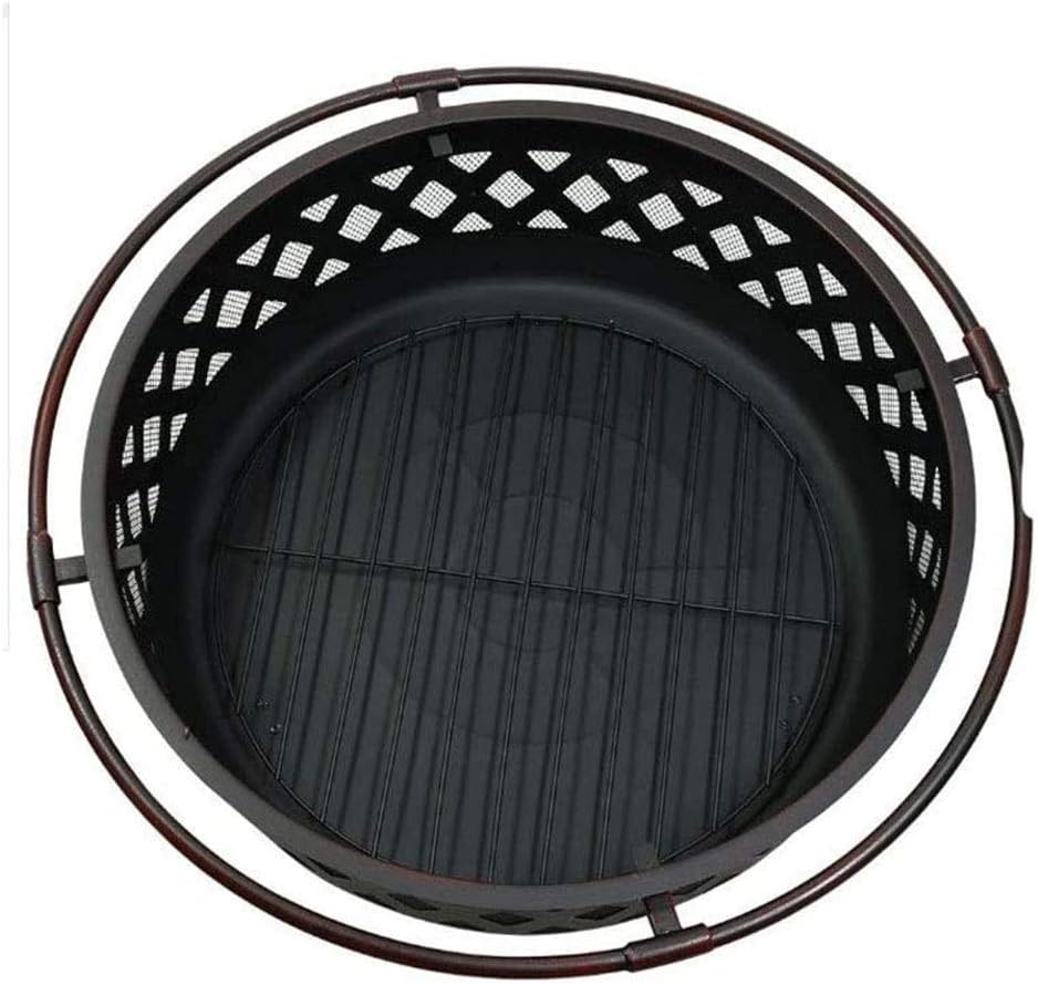 Outdoor Fire Pits Fire Bowl with Handles,Removable Metal Fire Basket with Fire Fork, Patio Garden Multifunctional Fire Pit for Heating/BBQ