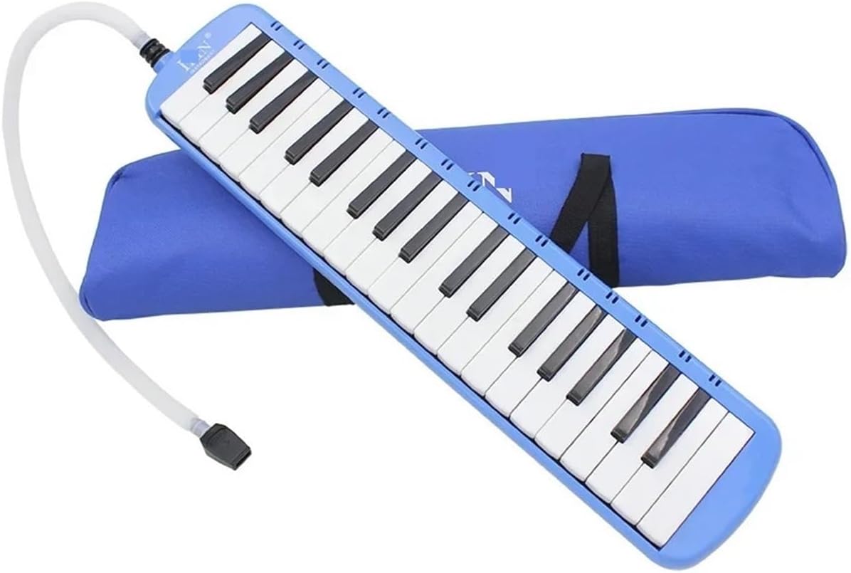 Melodica 37-Key Melodica Portable Tone Piano Mouth Organ Harmonica Pianica Keyboard Instrument With Windpipe Backstrap(Pink)