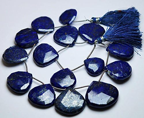 10 Beads,Large Size,Natural Lapis Lazuli Faceted Heart Briolettes,Size 16-23mm approx