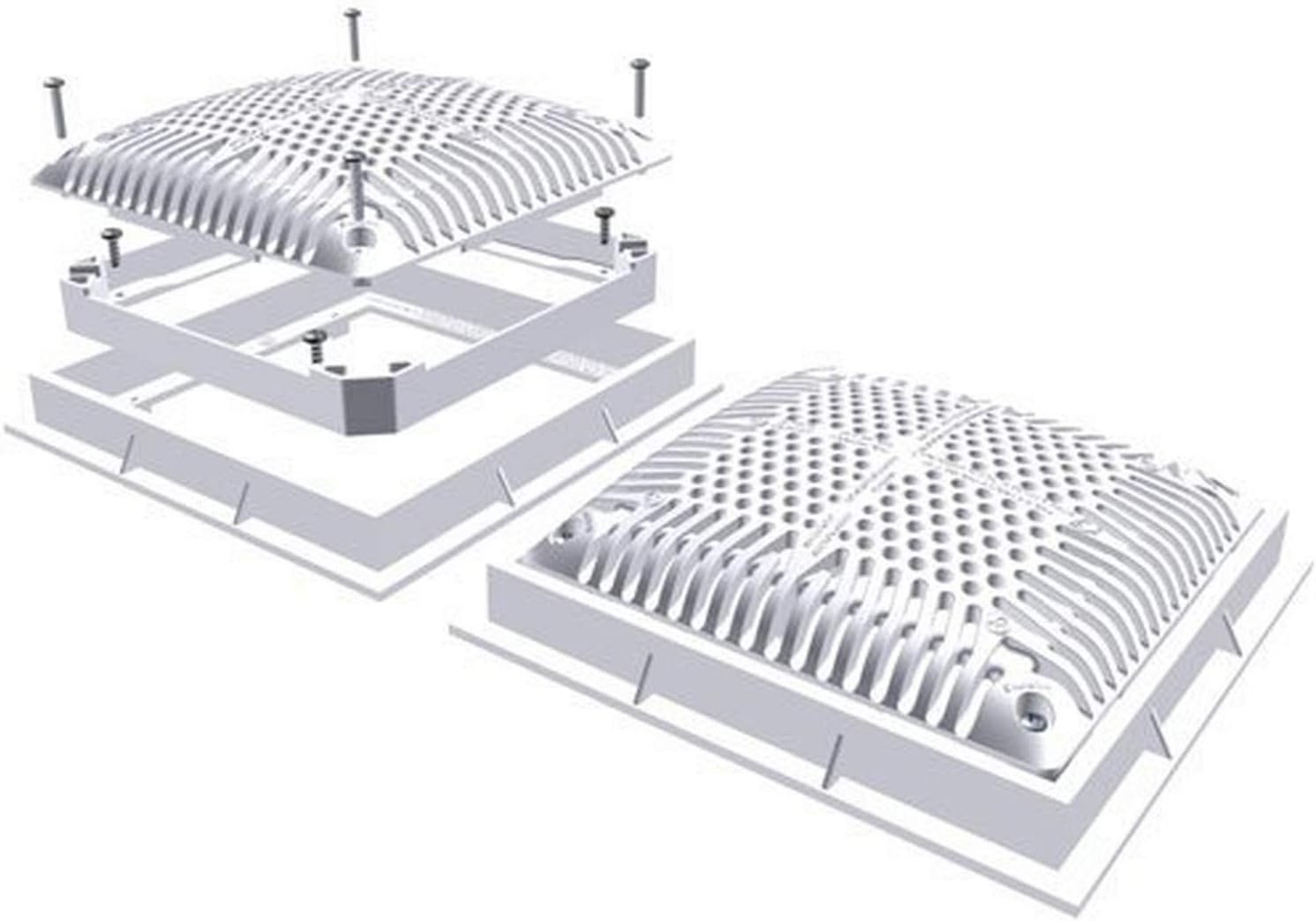 Hayward WG1031HF2PAK2 9-Inch Dual Pak High Flow Drain Cover and Frame