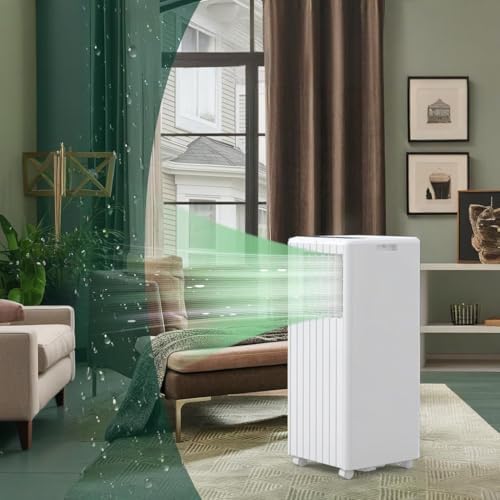 8,000 BTU Portable Air Conditioner, 3-In-1 AC Unit with Built-In Dehumidifier, Compact Standing Air Conditioner for Room Up to 350 Sq. Ft. with Remote and Window Kit,24times,White