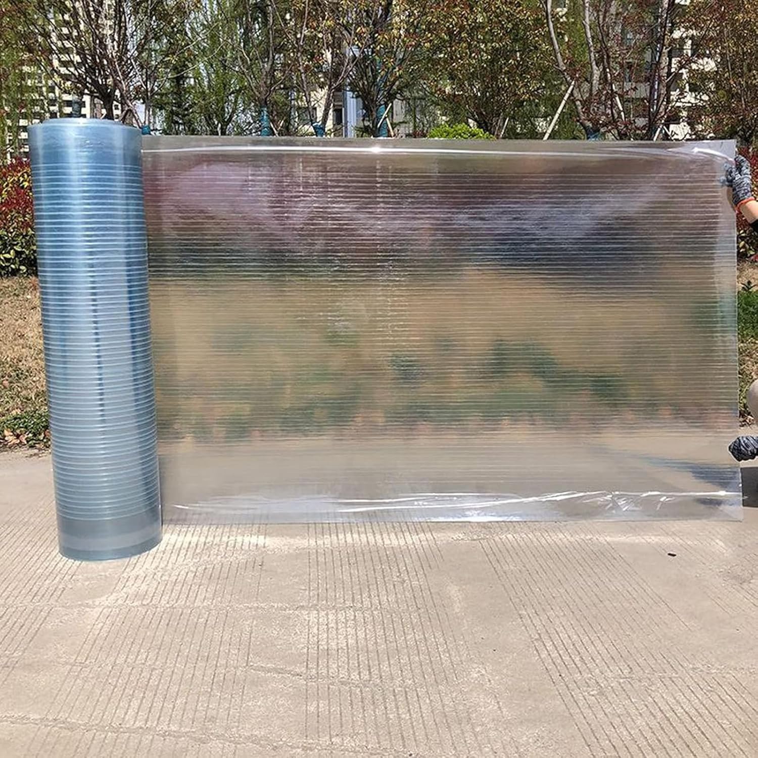 XingLi Polycarbonate Greenhouse Panels DIY Greenhouse Replacement Panels Tarp Clear Roof Panels Cut to Size for Sunroom Patio, Backyard, Garden (Size : WxL:0.8x8m(32x315in))