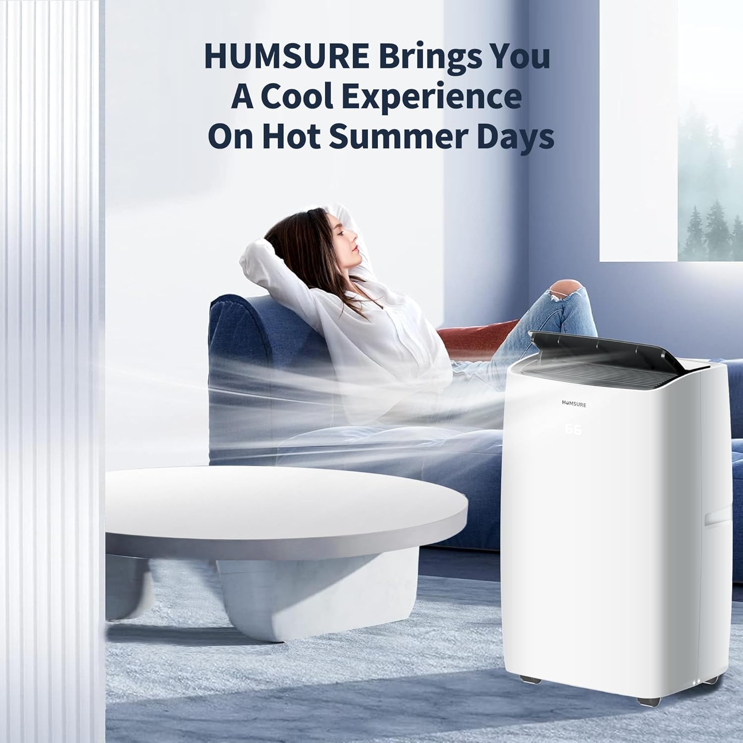 PhiloDeco Portable Air Conditioner 12000 BTU, 24H Timer, Floor Standing Air Conditioning AC Unit with Remote Control and Installation Kit, 5-In-1 Function