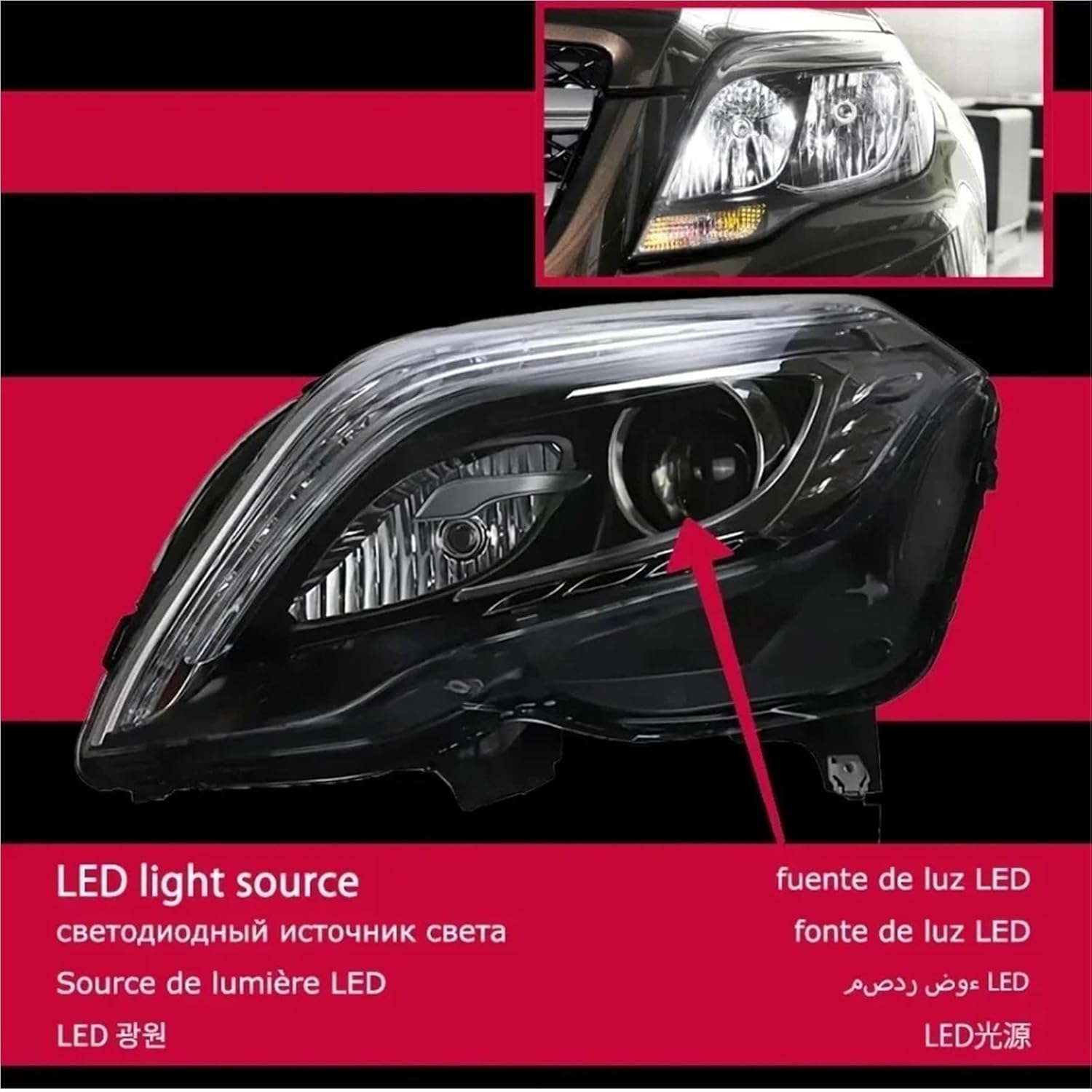 Headlights Compatible For Benz 2013-2015 GLK200 GLK260 Upgrade LED Auto Headlight Assembly Configure Signal Lamp Accessories(BANNER VERSION_OTHER)