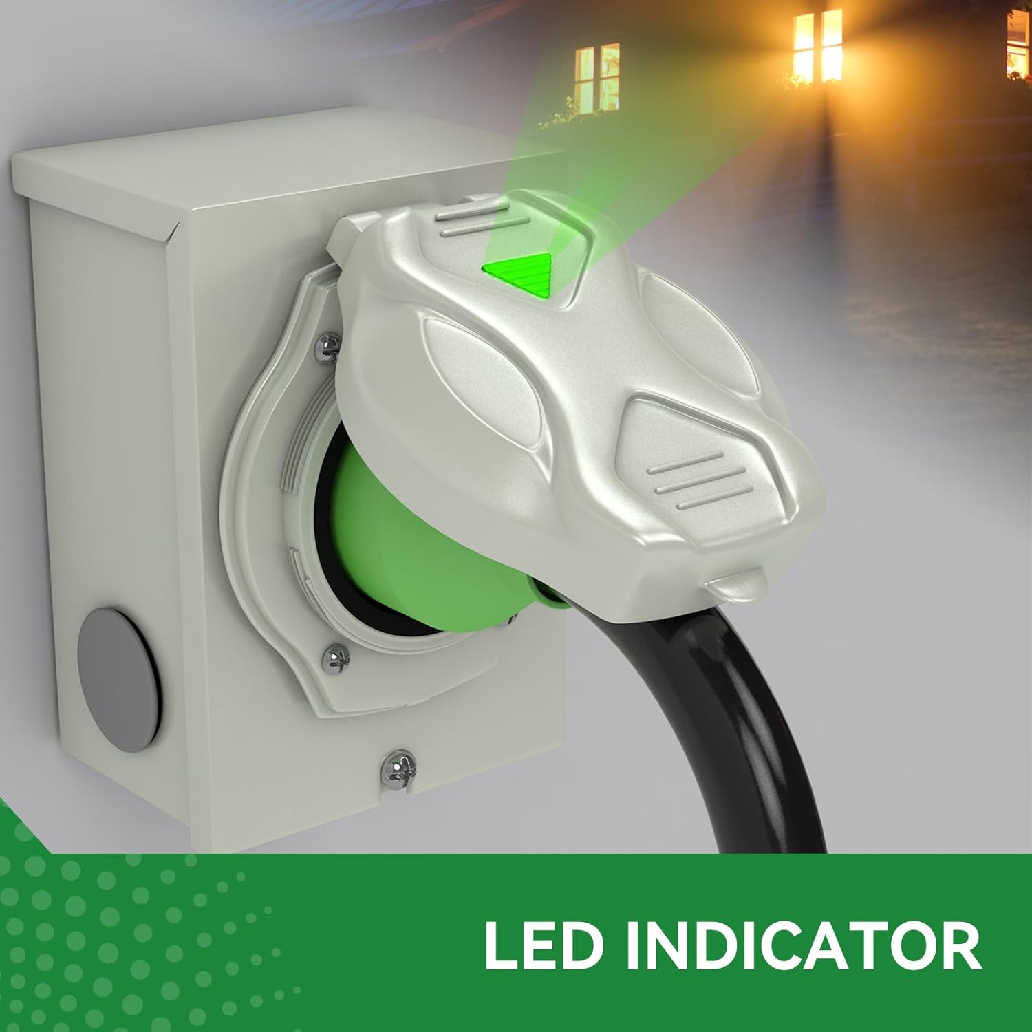 Pre-Drilled 30 Amp Generator Inlet Box and 30 Amp RV Extension Cord 25FT Waterproof Combo Kit, NEMA TT-30P to L5-30R Power Extension Cord with NEMA L5-30P Generator Inlet, ETL Listed