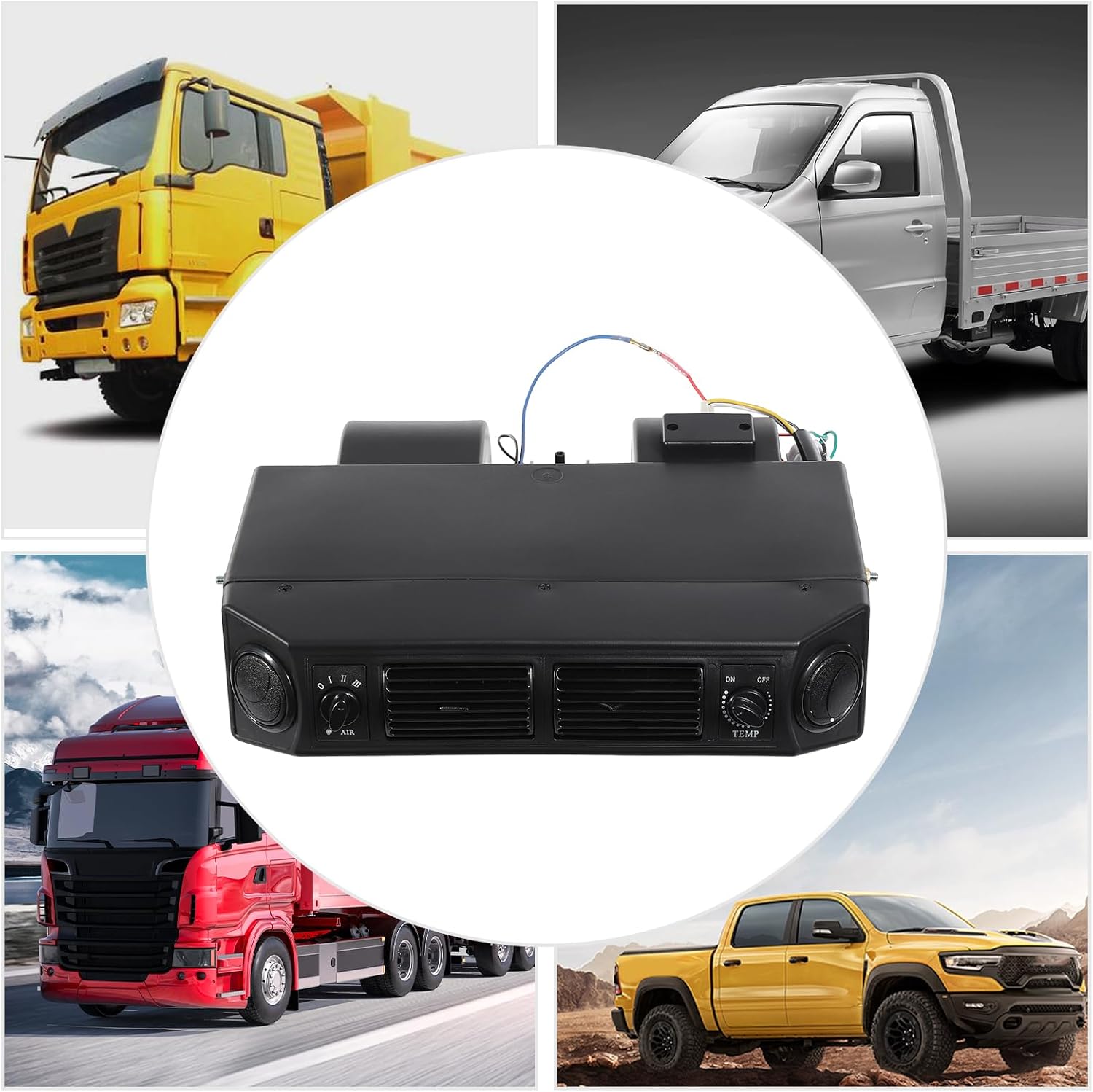 12V Car Air Conditioning Evaporator - Adjustable Temperature, High-Performance Cooling System, Universal for Cars and Trucks, Under-Dashboard Installation POIOKLJRE