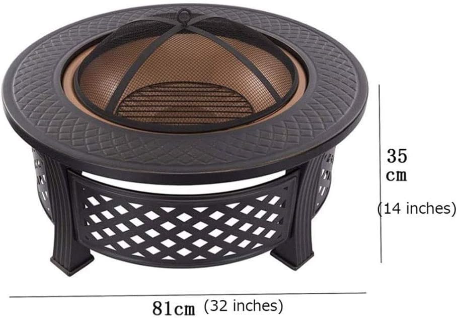 Outdoor Fire Pits Fire Basket Outdoor Barbeque Grill Charcoal Cast Iron Barbecue Stand Bowl Camping Picnic Outfire Wood Log Burner Heater Outdoor Stove Garden Dining