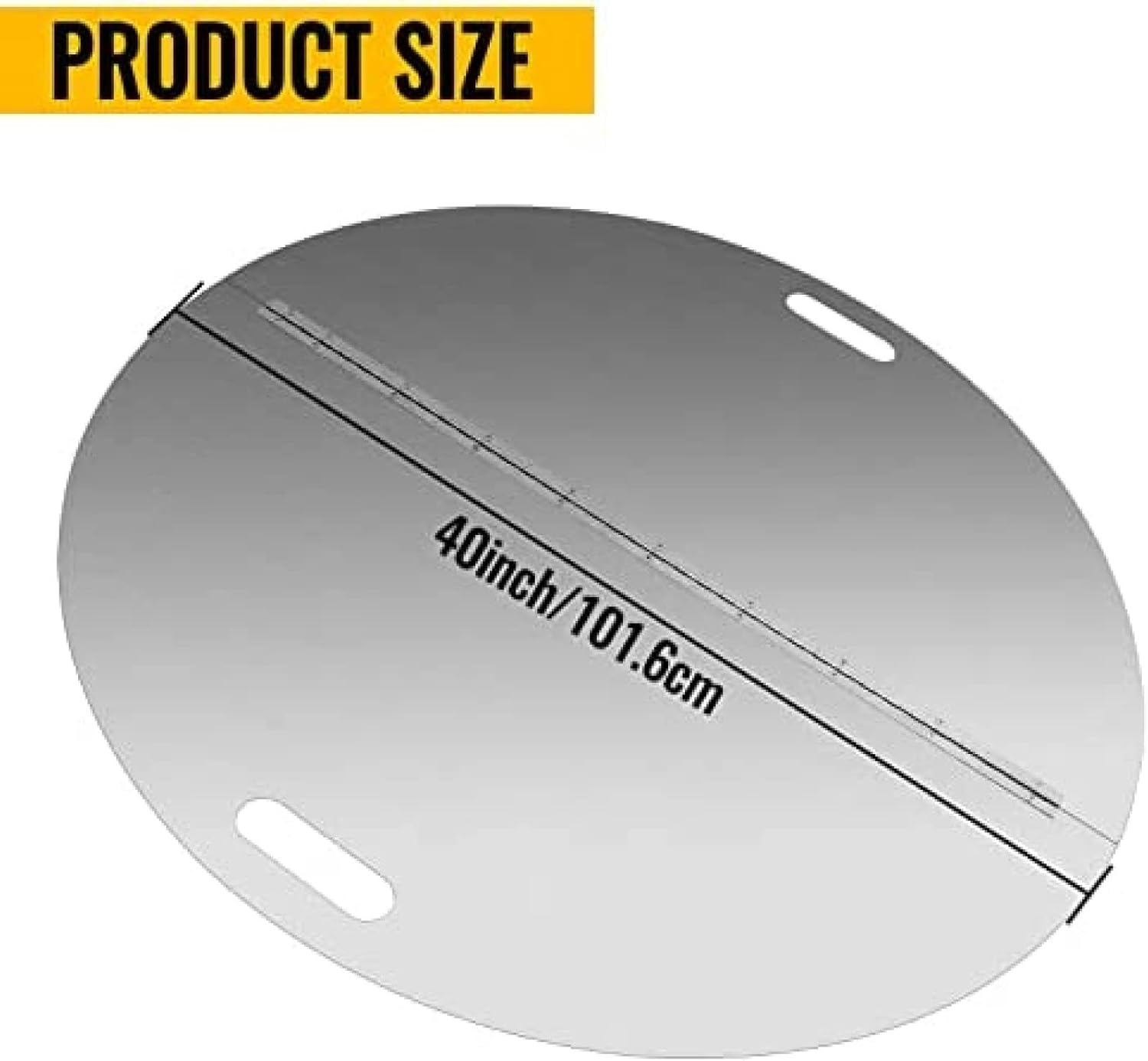 Fire Pit Lid 1.5mm Thick 430 Stainless Steel Burner Cover Round Lid for Drop-in Fire Pit Pan,40inch