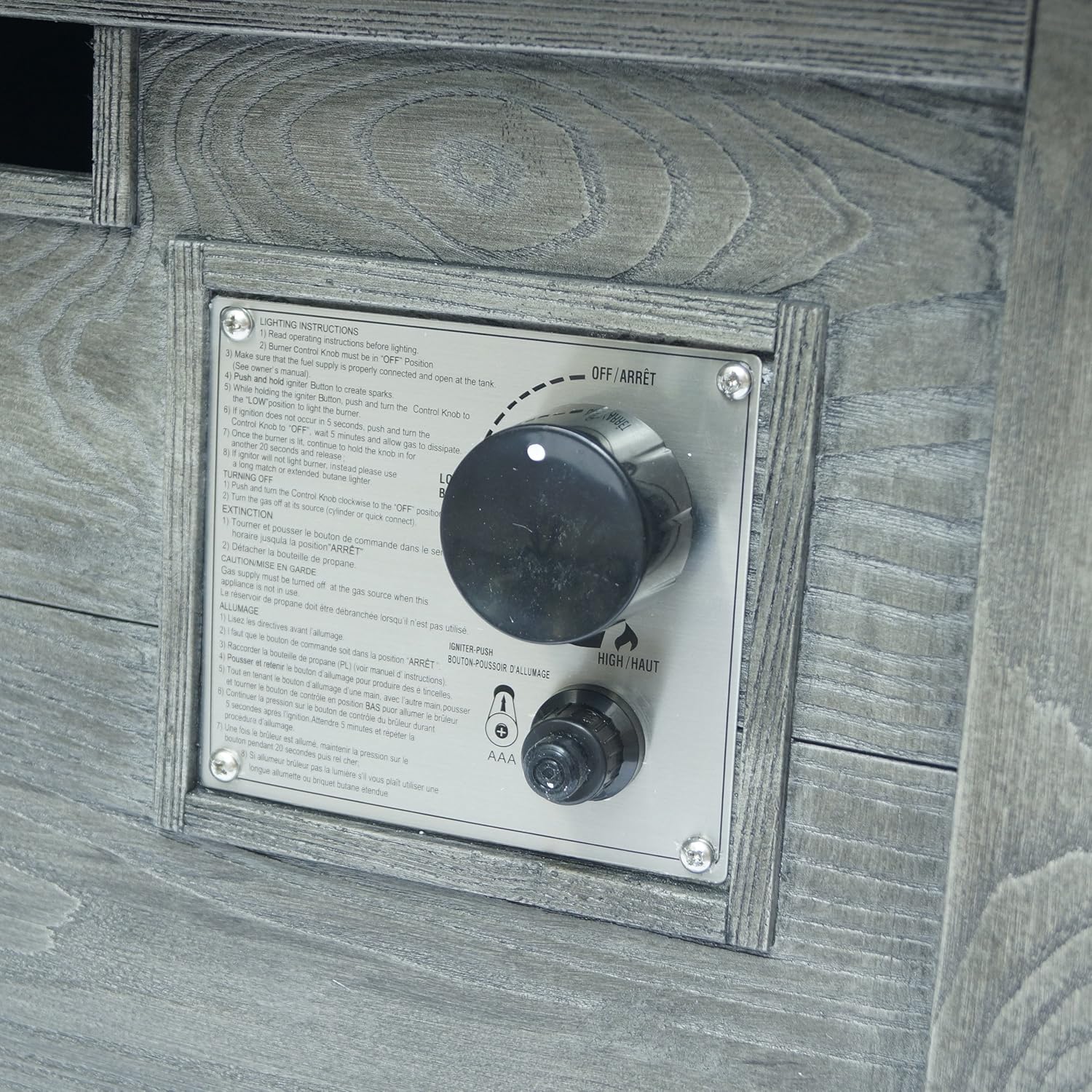 Christopher Knight Home Ellington Outdoor Square Gas Fire Pit, Grey With Wood Pattern