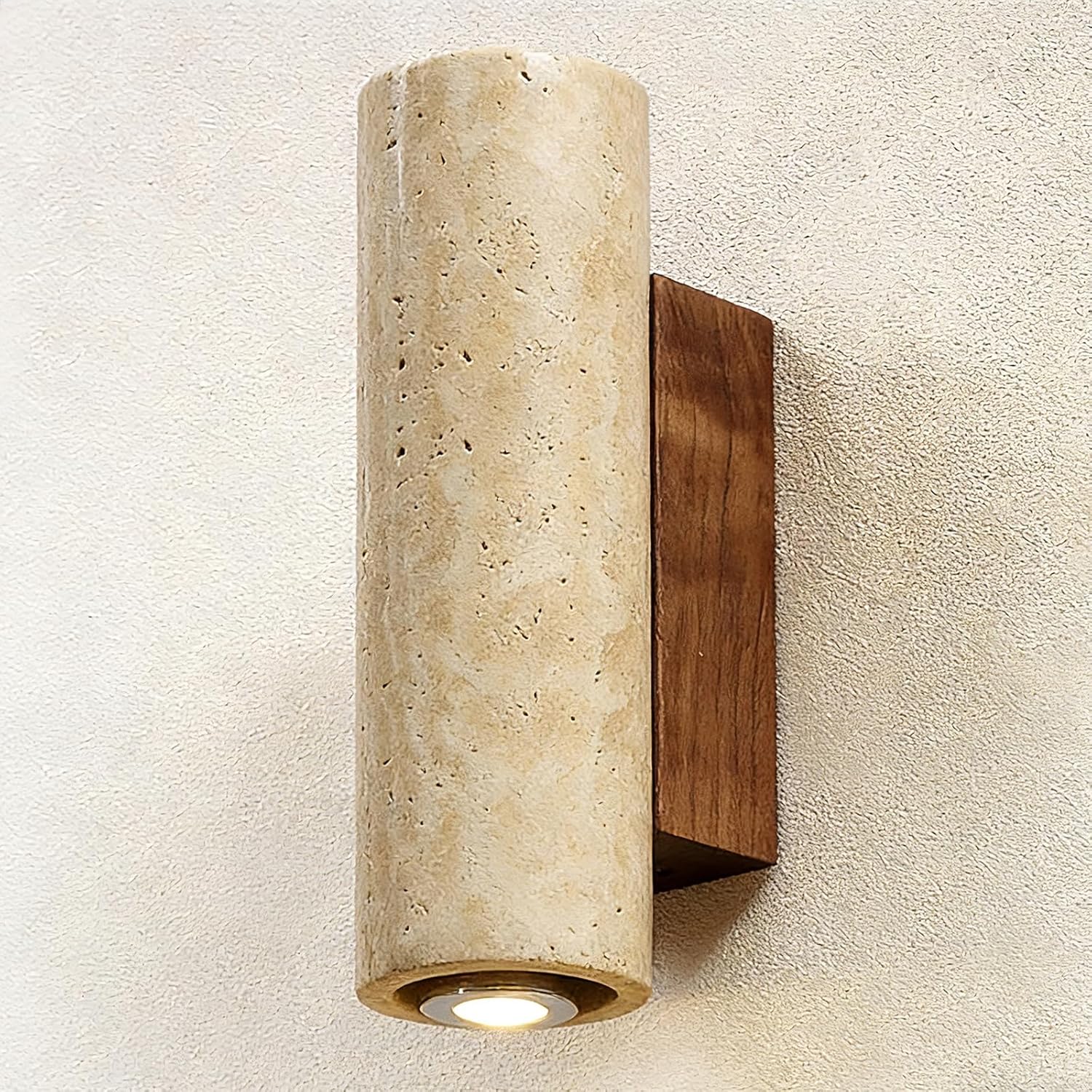 Wabi Sabi Natural Stone Wall Sconce, Natural Marble Lampshade, Farmhouse Alabaster Decorative Wall Light, Bedroom Bedside Villa Balcony Corridor Staircase Indoor Outdoor Wall Mounted Lamp Spotlight