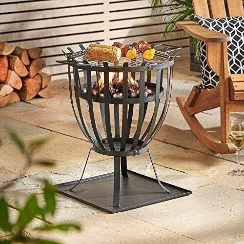 Fire Pits Outdoor Wood Burning Large Bonfire Wood Burning Patio Coal Grill Firepit for Outside Grill Charcoal Smokeless Grill with Spark Screen Poker with Cover BBQ Cooking for Outside Camping