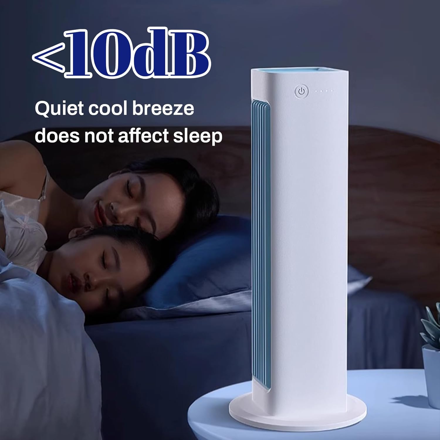 Portable Kitchen Cooling Air Conditioner, 3 Speeds with Air Conditioner Wind Deflector, Turbo Compression Cooling, USB Rechargeable Suitable for Kitchen, Bedroom and Living Room (white)