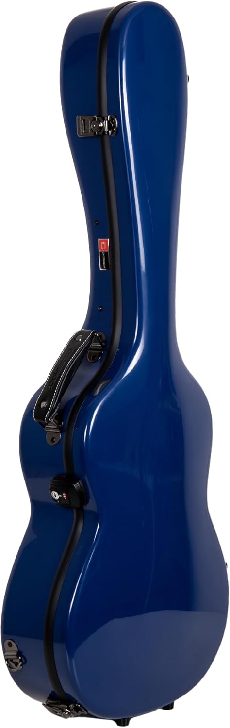 Crossrock Fiberglass Guitar Case for Cordoba Smaller Body Torres | Also Fits 1953 Gibson 3/4 Archtop & 1907 Parlor Guitar | TSA Lock, Backpack Straps, Accessory Compartment - Navy blue (CRF2020CTNVBL)