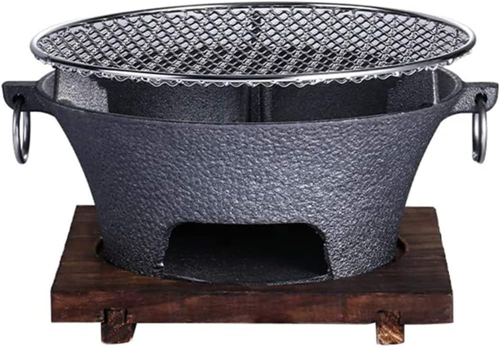 Charcoal Barbecue Stove, Fire Pit Cast Iron Firewood Stove, Used for Camping, Campfire, Terrace, Park, Garden,27cm
