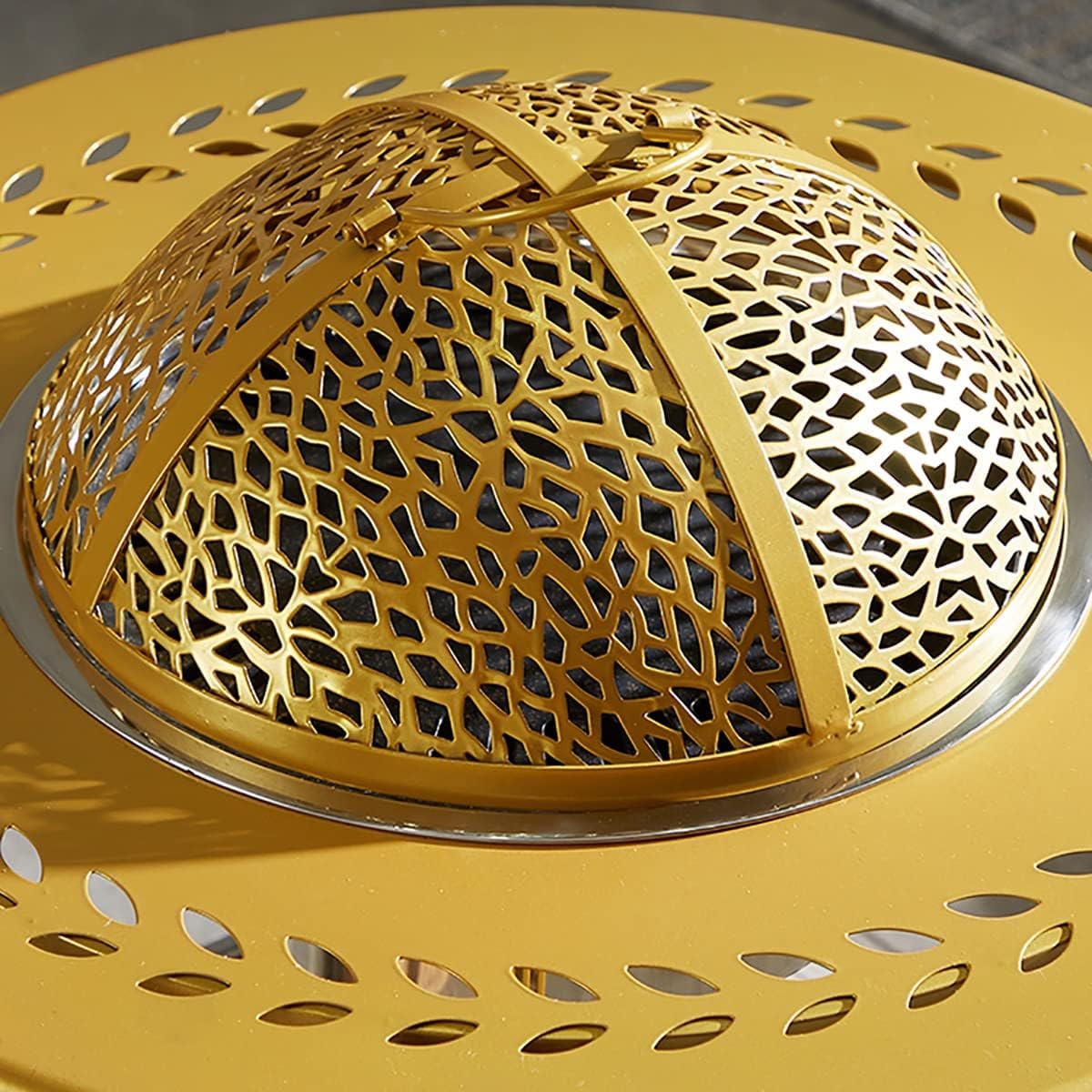 Indoor Charcoal fire Pit Charcoal Stove Home Stove Heating Outdoor Barbecue Grill smokeless Charcoal Stove,for Indoor, Living Room and Outdoor use (Color : Gold, Size : 62x45cm)