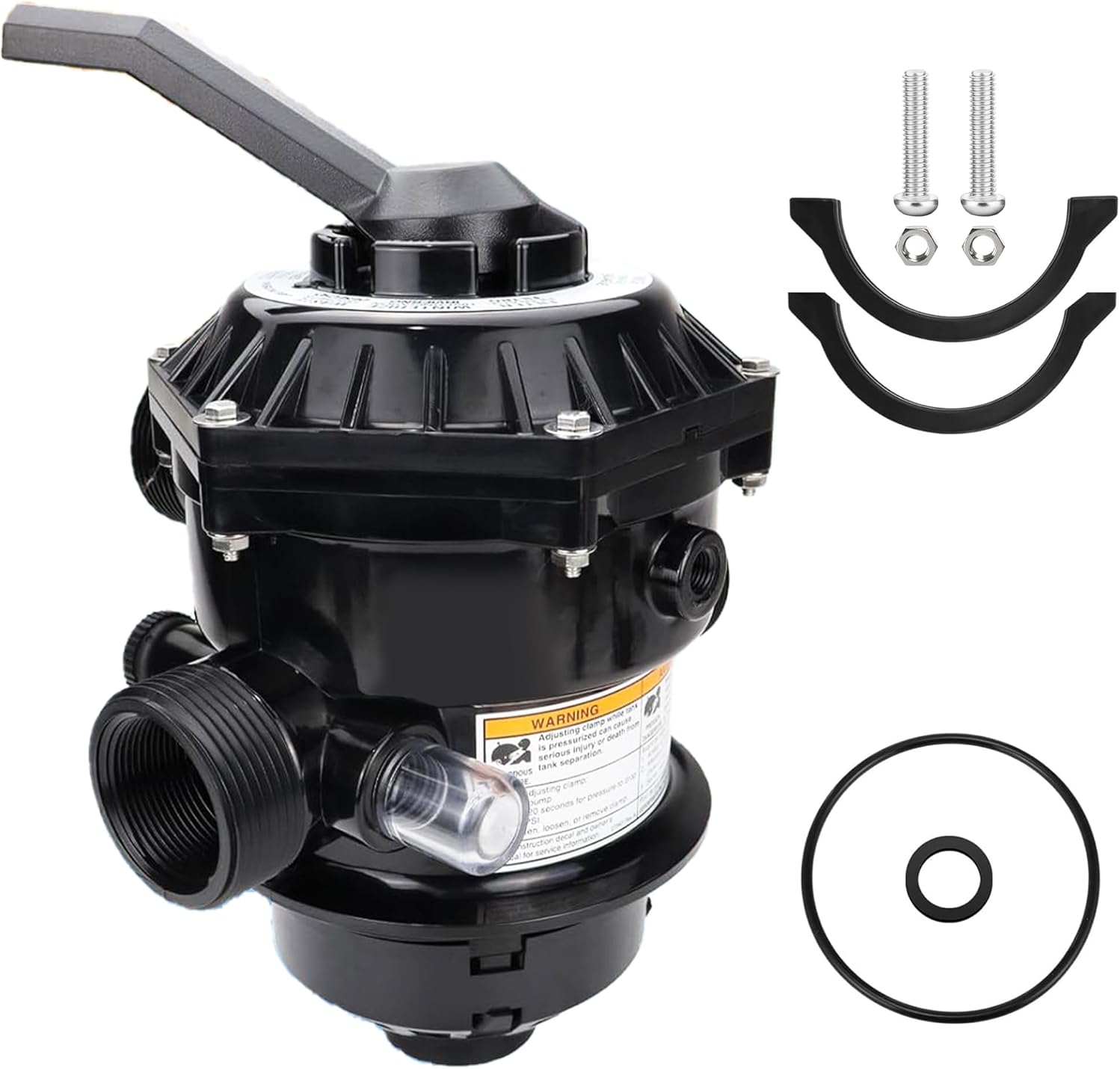 Multiport Valve Sand Filter Valve Replacement Parts Compatible with Pentair 262506 1-1/2- Inch 6-Way Clamp Style Valve Replacement Pool and Spa Sand Filter