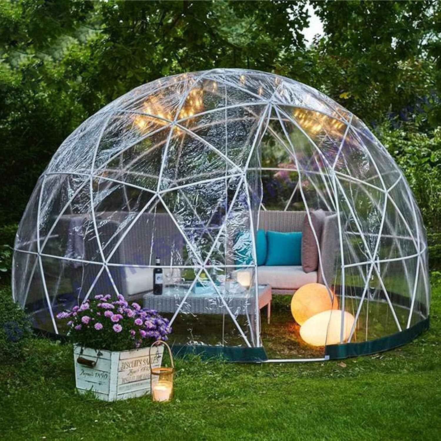 Bubble Tent Transparent Garden Dome House 4-6 Person Garden Greenhouse ​3.6M/12FT Garden Dome Waterproof Patio Canopy Shelter for Party