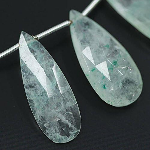 13 inch natural beads strand of 23mm faceted drop green grapolite gemstone briolletes beads for DIY jewelry - necklace, bracelet, earring, ring.