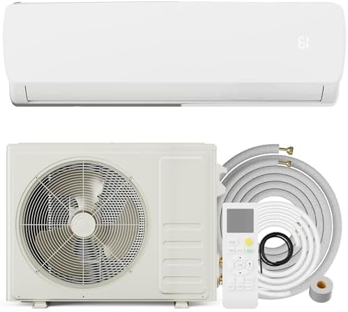 Uthfy 1800BTU 230V Mini Split AC/Heating System, Energy Efficent Ductless Inverter Air Conditioner,Pre-charged Condenser, Heat Pump,1.5 Ton,Cool Up to 1250sq.ft,19 SEER 2,Installtion Kits Included