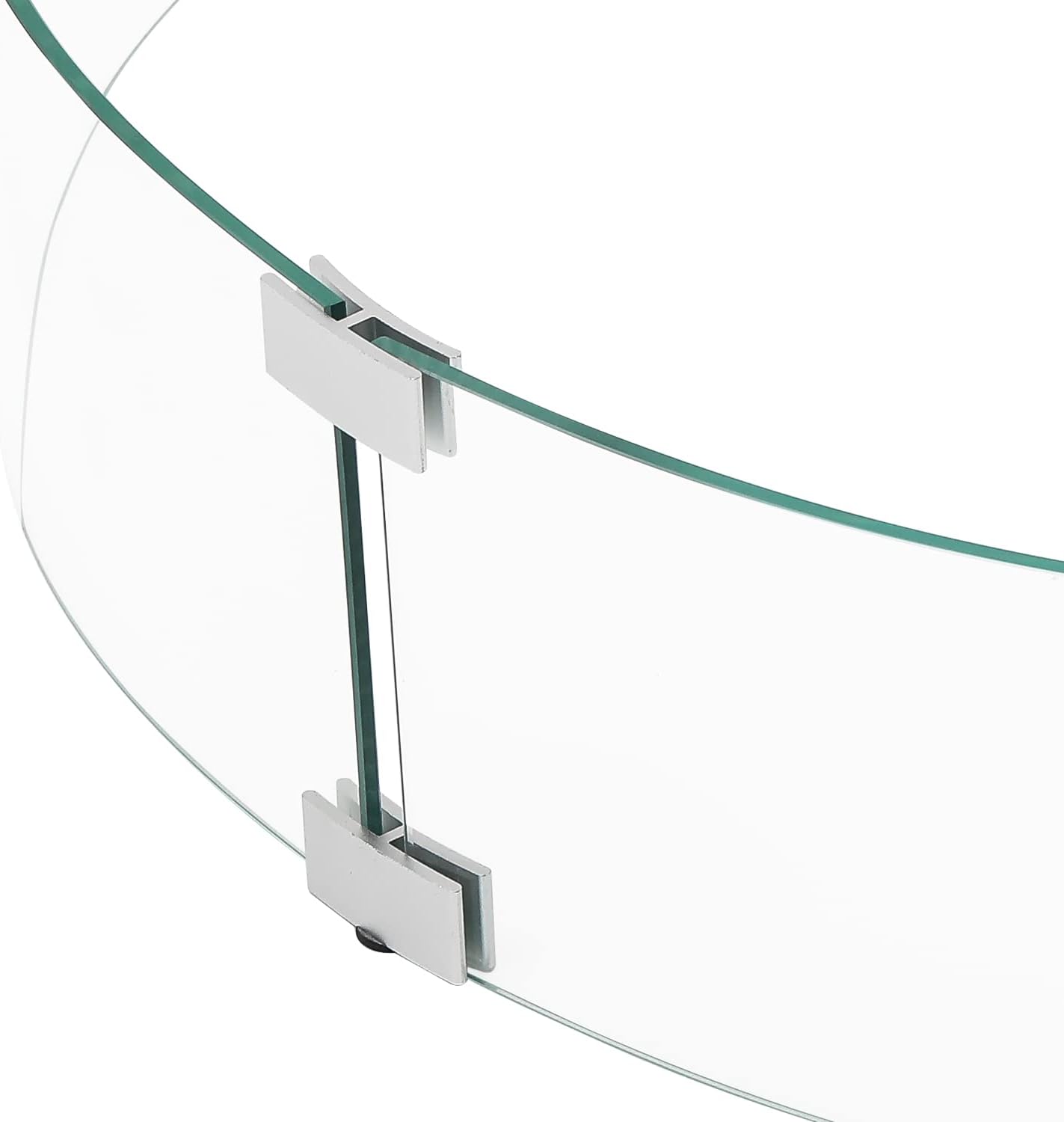 HOMPUS Round Glass Wind Guard, 17x17x5.5 inches Tempered Glass for Outdoor Fire Pit Table