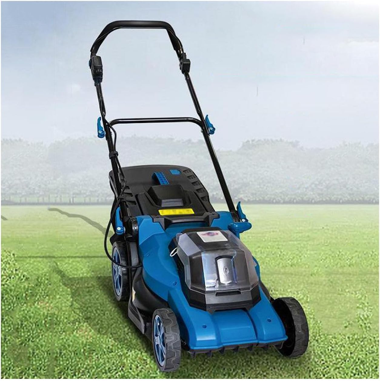 Electric Push Mower Foldable Handle Design,Electric Lawn Mower Cordless 45L Removable Collection Bag,Electric Mower Cordless with 6 Position Height Adjustment
