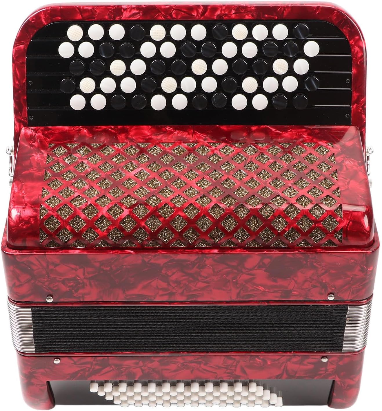 Yoidesu Accordion, 62 Keys 60 Bass Premium Accordion for Beginners and Professionals with Backpack and Carrying Strap, Premium Portable Button (Red)