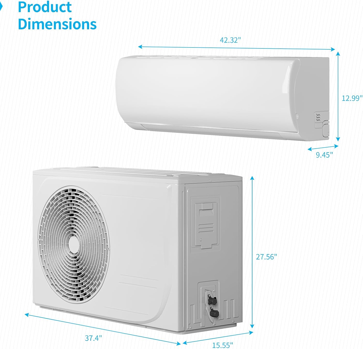 TABU 24000BTU Mini Split Air Conditioner with 2 Ton Pre-Charged Heat Pump,220-230V 21 SEER2 Ductless AC with Inverter, Wifi Enabled, Installation Kit included, Cools Up to 1500 Sq.FT