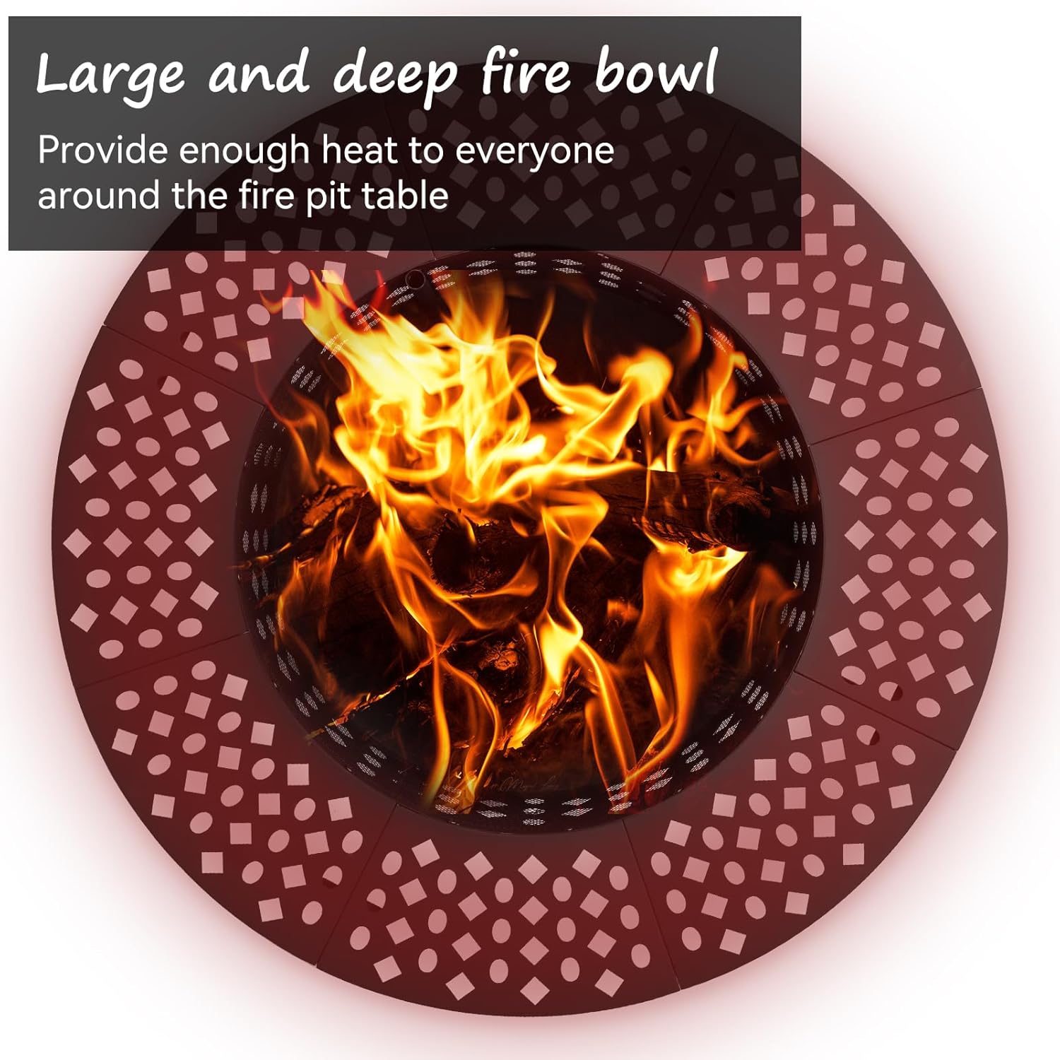 SZHLUX 42 Inch Fire Pit with 2 Grills, Wood Burning Fire Pits for Outside with Lid, Poker and Round Waterproof Cover, BBQ& Outdoor Firepit & Round Metal Table 3 in 1 for Patio, Picnic, Party