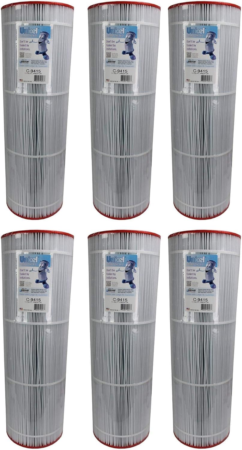 Unicel C-9415 150 Square Foot Media Replacement Filter Cartridge with 175 Pleats, Compatible with Pentair, American, Pac Fab, and Sta-Rite (6 Pack)