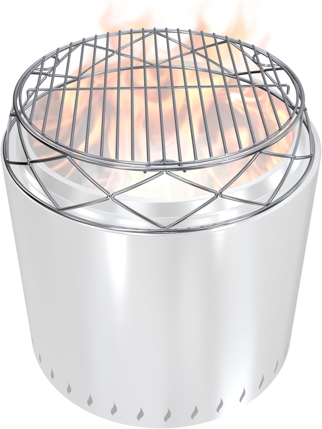 Fire Pit Accessory Kit for 19.5 Inch Solo Stove Bonfire, Stainless Steel Fire Pit Stand & Grill Cooking Grate for Bonfire Fireplace Tools