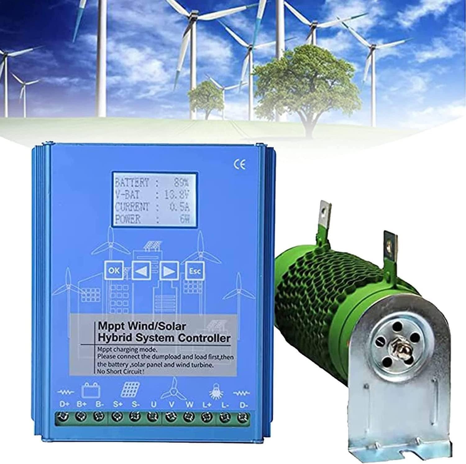 6000W/8000W/10000W/12000W Wind Solar Hybrid Charge Controller, Off Grid Controller Boost MPPT Wind Turbine, 12V/24V/48V MPPT Voltage Regulator (24v 8000w)