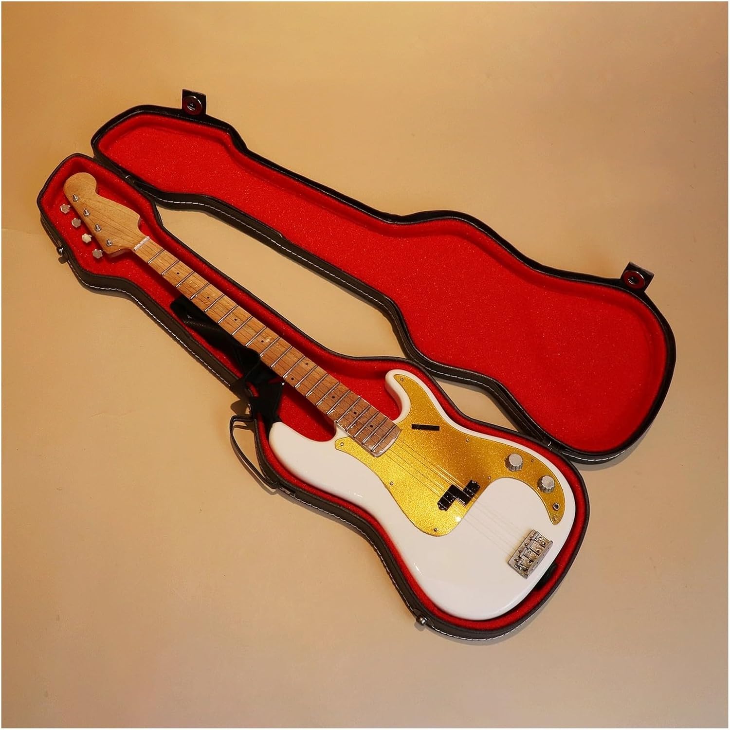 Musical Ornaments Decoration 40cm Miniature Electric Bass with Strap Model Musical Instruments Replica for Ornament Gift Display