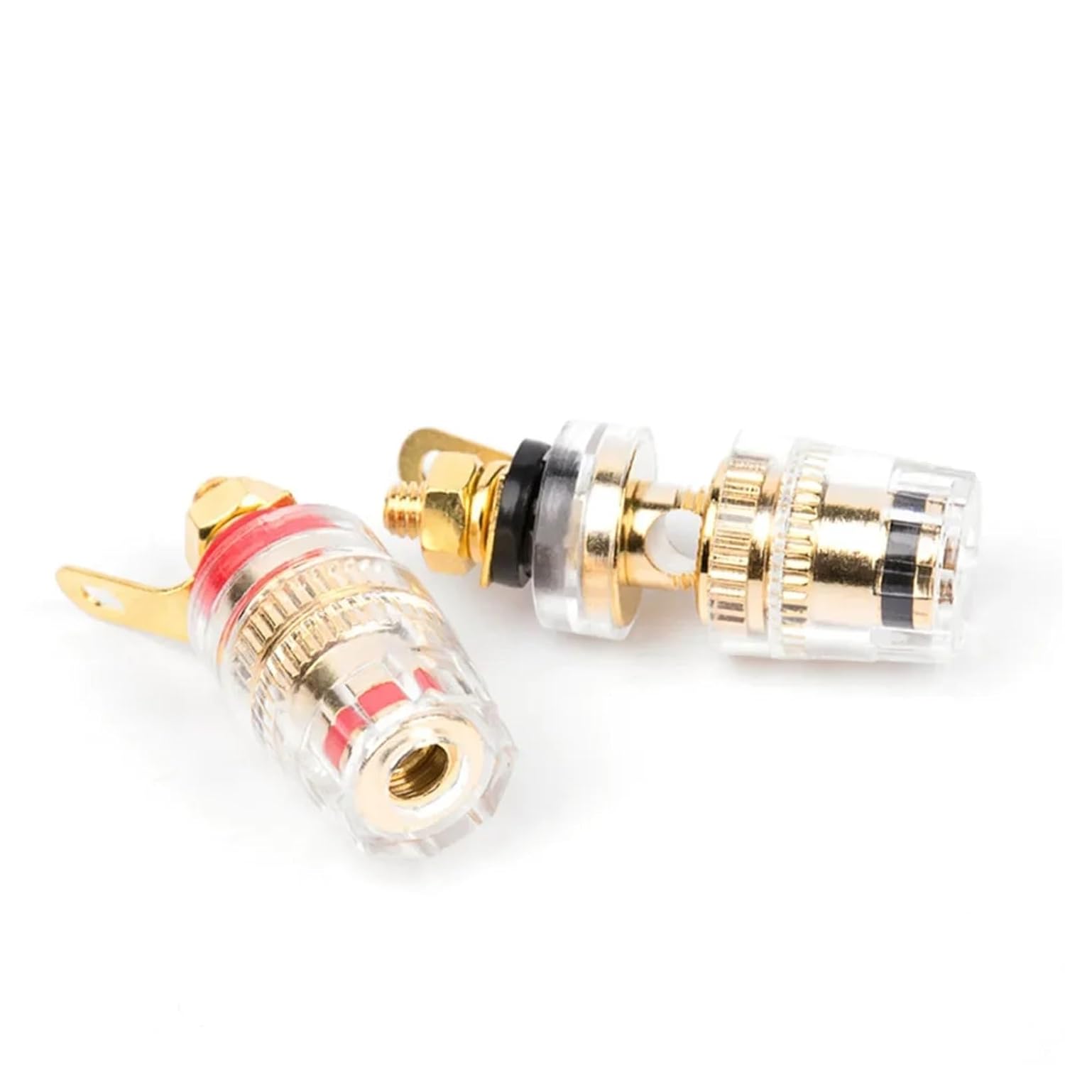 2PCS Audio Connector Terminals Banana Socket 4mm Binding Post Terminal Brass Gold Plated for Speaker Amplifier Acoustic(20PCS,Black)
