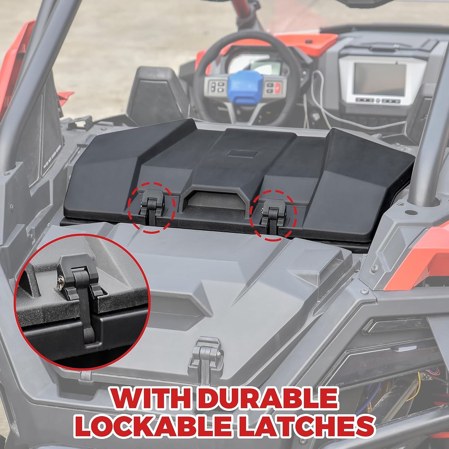Forward Cargo Box for RZR PRO XP 20-25, 73 QT Forward UTV Water Resistant Storage Bed Box for Polaris RZR Turbo R/RZR PRO XP 4 Sport 2022-2025 Accessories (Replacement #2883751)