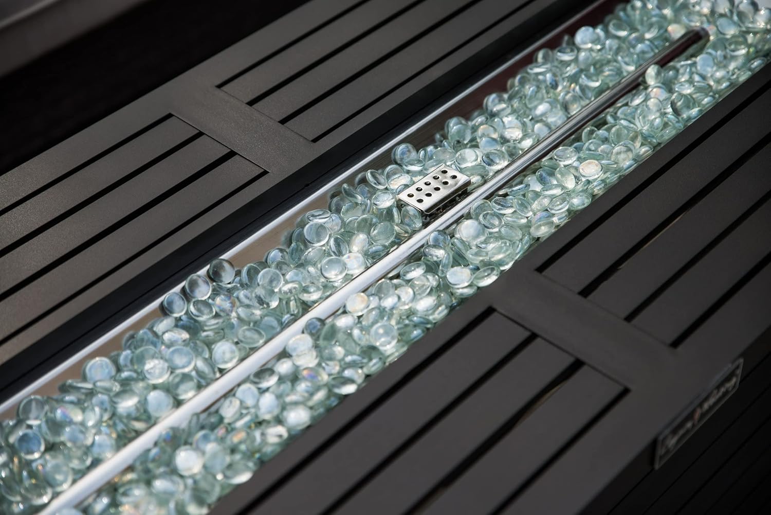 57in Outdoor Gas Propane Fire Pit Table, 50,000 Btu Rectangle Fireplace Dining Table with Lid Fire Glass, Etl Certified for Backyard, Deck, Patio – Mocha (Dark Brown)