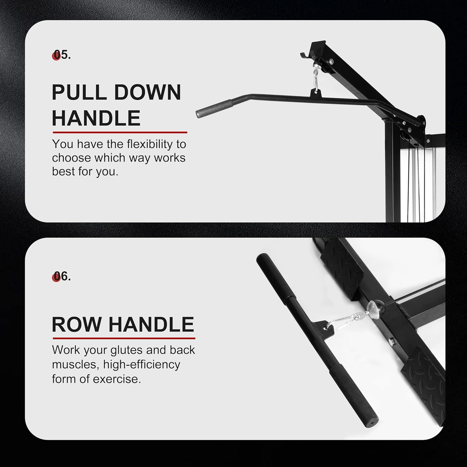 Fitvids LAT All-in-one Machine with High and Low Pulley Station, LAT PullDown and LAT Row Cable Machine, LAT Tower with Adjustable Leg Support for Home Gym Total Body Training