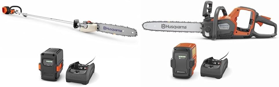 Husqvarna 330iKP Combi Switch + Pole Saw Attachment with 10-Inch Electric Pole Saw, 18 Inch Power Axe 350i Cordless Electric Chainsaw, Battery and Charger Bundle