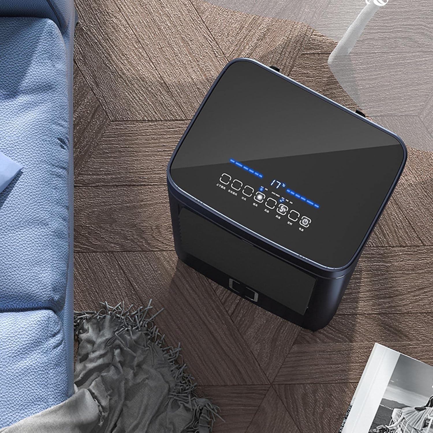 Portable Mobile Air Conditioner Air Cooler Fan for Home with Remote Control & LCD Display - Timer Function,3 Speeds,3 Wind Settings & Oscillation-White A