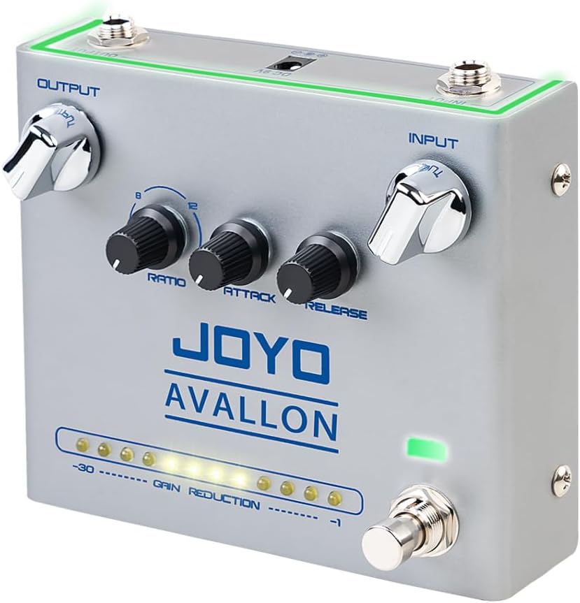 JOYO Compressor Effect Pedal with Precise Compression Knobs Adjusting Independent for Bass Electric Guitar- True Bypass (AVALLON R-19)