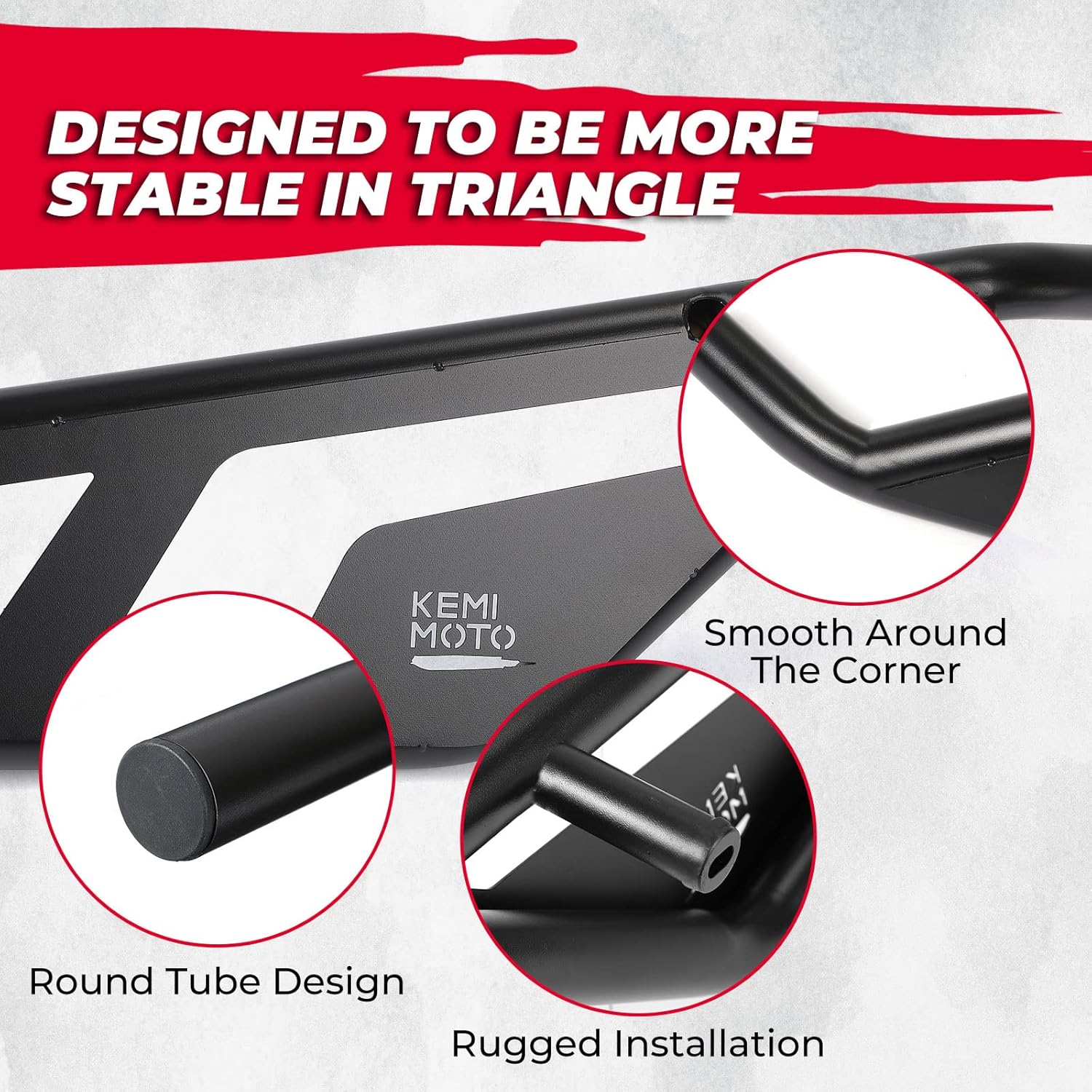 KEMIMOTO Nerf Bars Rock Sliders, Heavy Duty Black Tree Kickers Side Steps Nerf Bars Compatible with 2022 2023 2024 CFMOTO ZForce 950 HO EX/ 2020-2022 ZForce 950 Sport Accessories