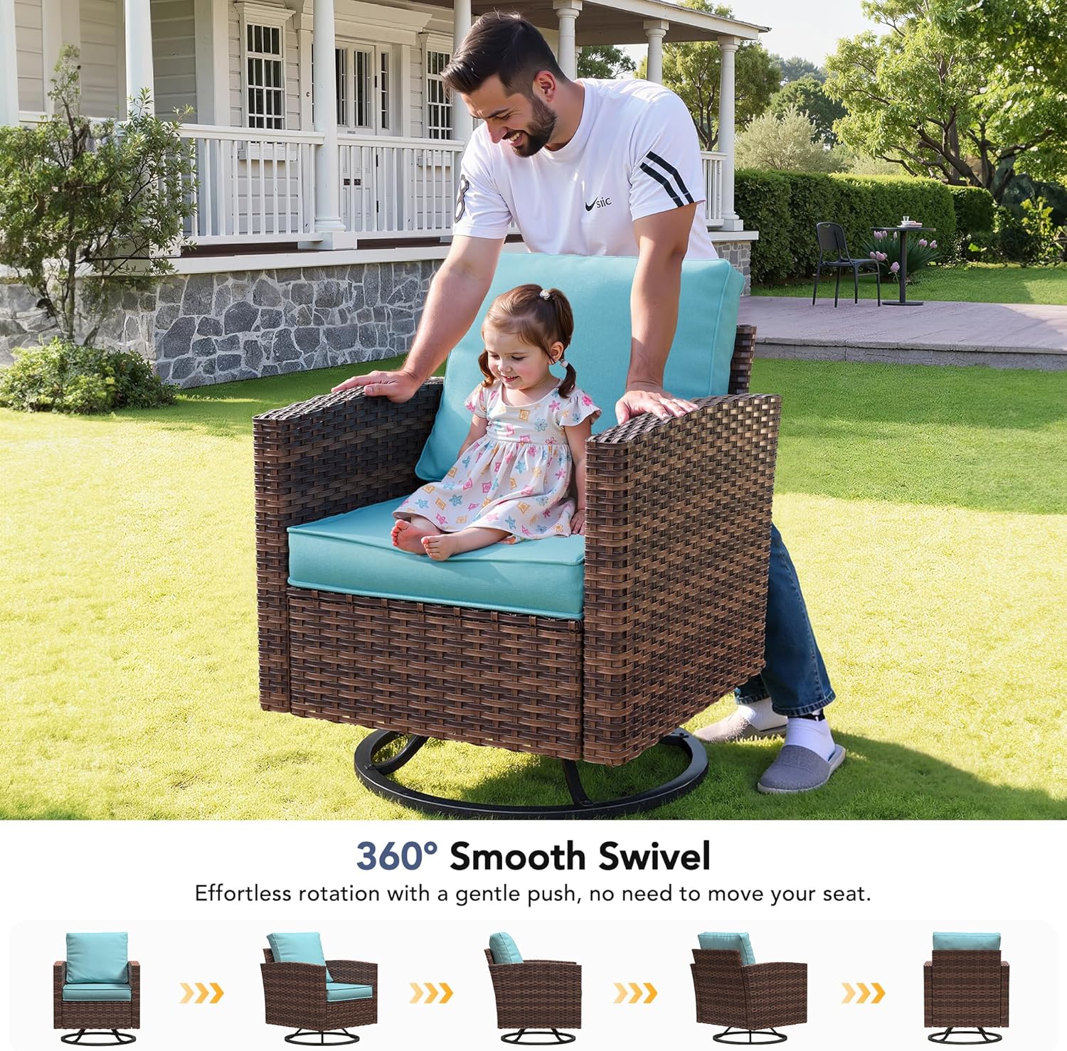 7 Pieces Patio Furniture Set with 44