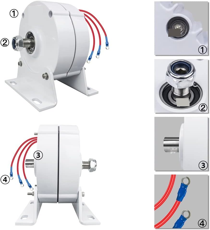 Wind Turbine Generator Kit, 100W 12V 24V Low RPM NdFeb Rare Earth Permanent Magnet Generator for DIY Horizontal Wind Turbine Wind Mil Generator for Hybrid Solar Wind System(AC12V,100W)