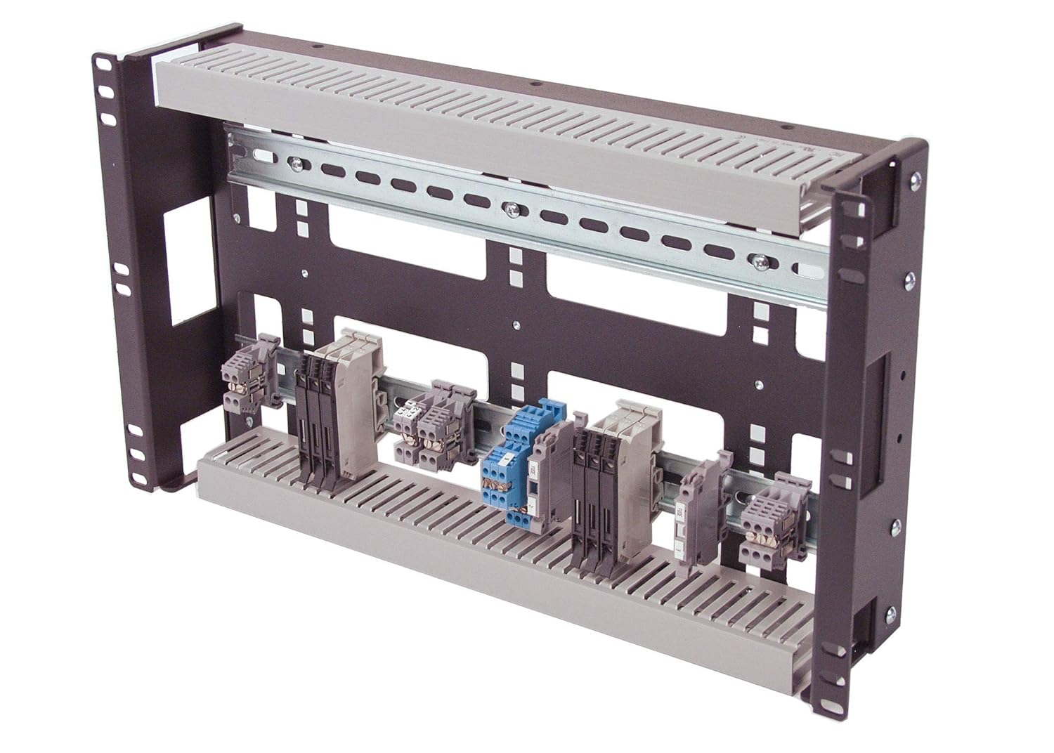 IRP1063D 6U Rackmount 3.78 inch Low Profile DIN Rail Panel for Industrial Standard EIA-310 19 inch 2-Post Relay Rack or 4-Post Server Rack