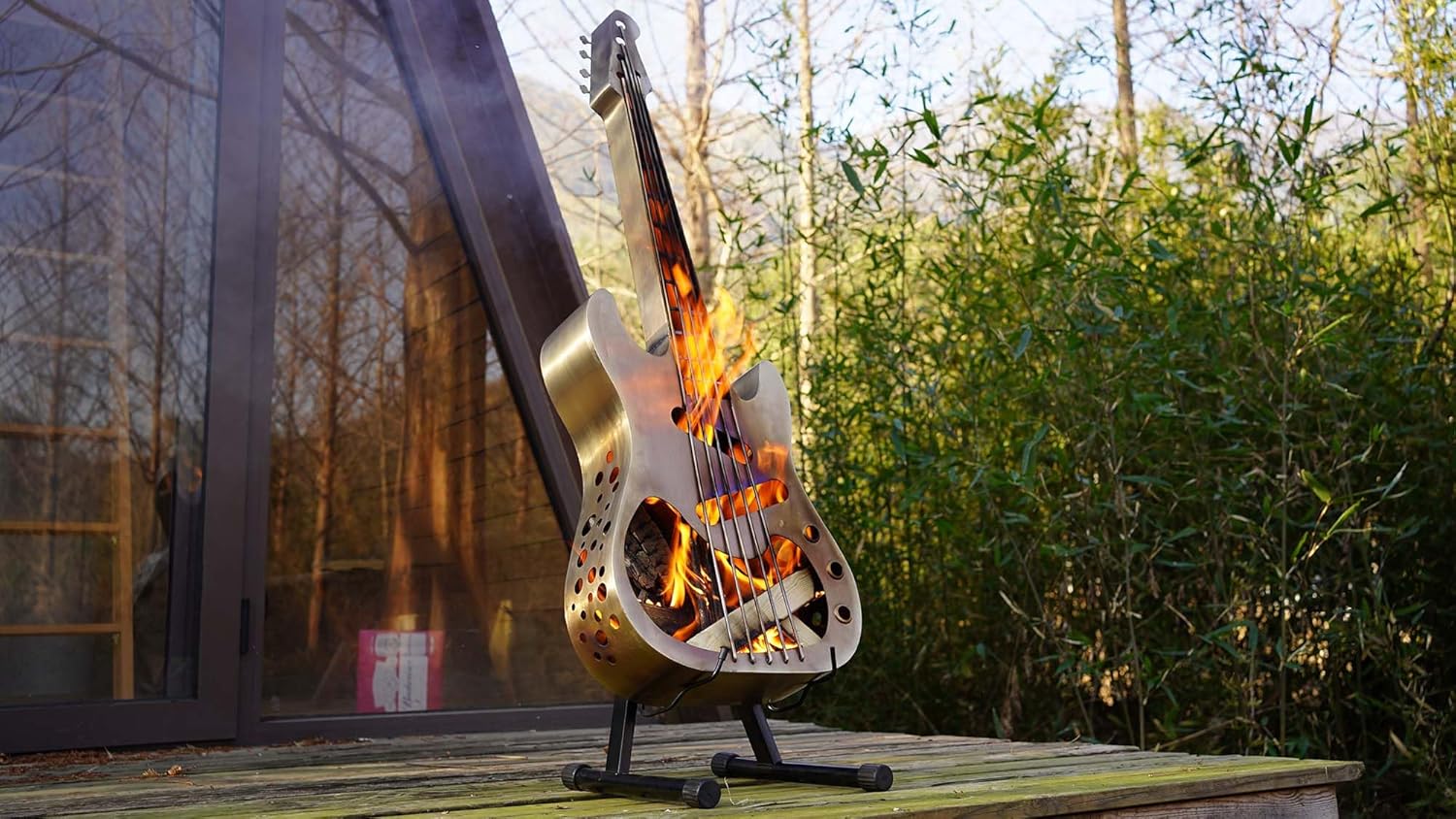 Guita Fire Pit Stainless Steel Wood Burning Outdoor Solo Stove-Includes Stand and Carry Bag, for Patio Yard Camping,Heating,Bonfire and Picnic