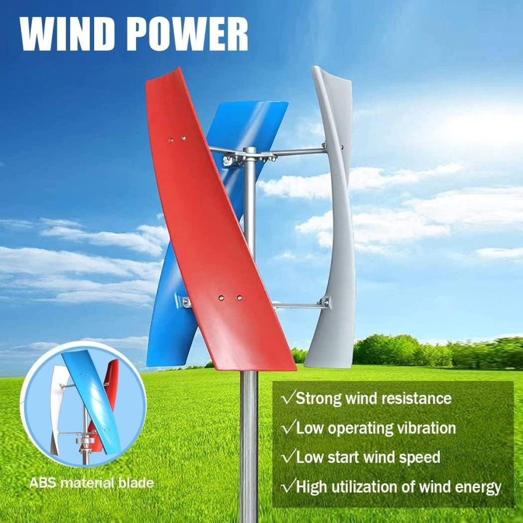 LiuSj JUnSt Wind Turbine Generator Kit, 4000W Wind Power Turbine Generator Maglev Generator Vertical Wind Generator Low Noise Waterproof with 3 Blade and Controller,220v
